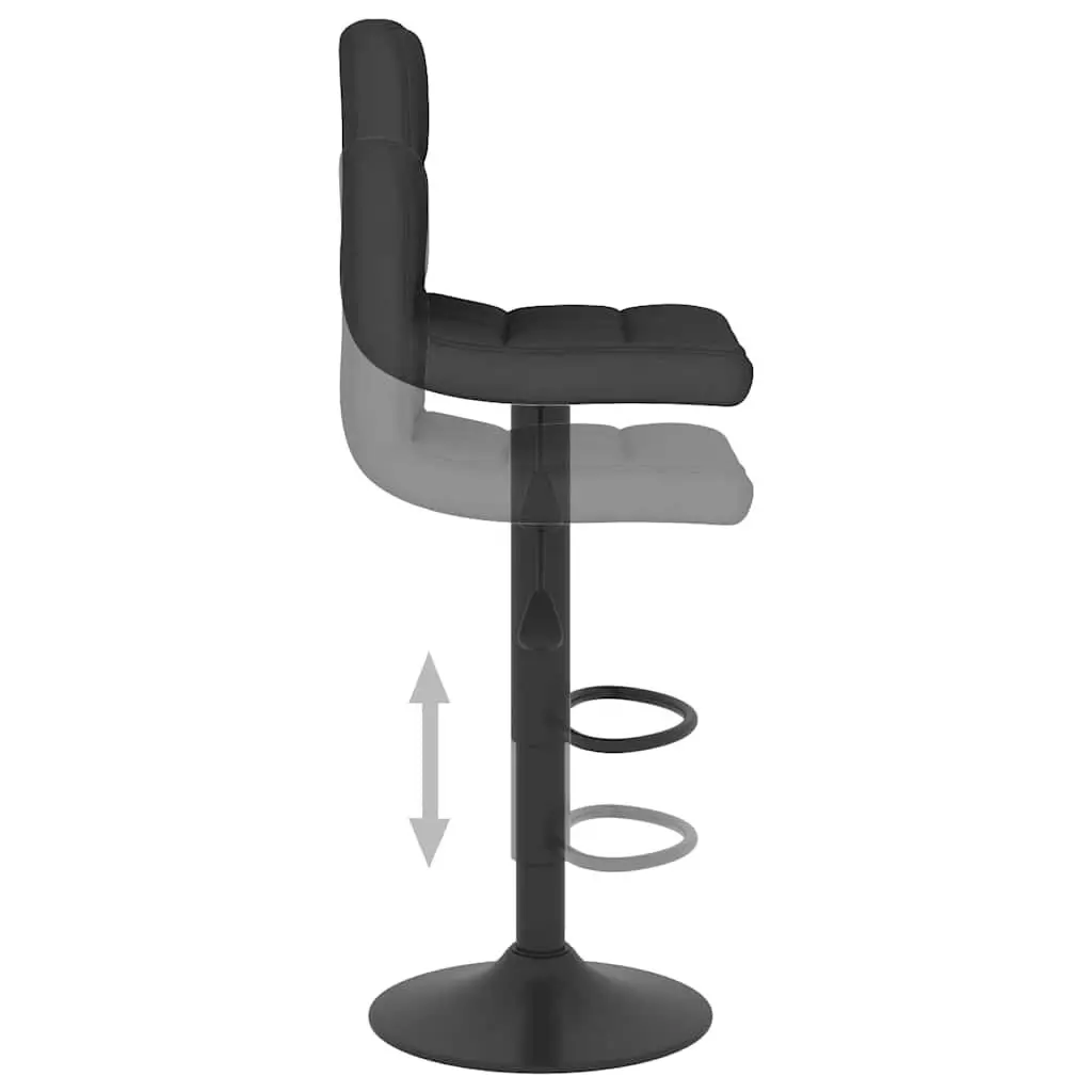 Black Fabric Adjustable Bar Stools Set