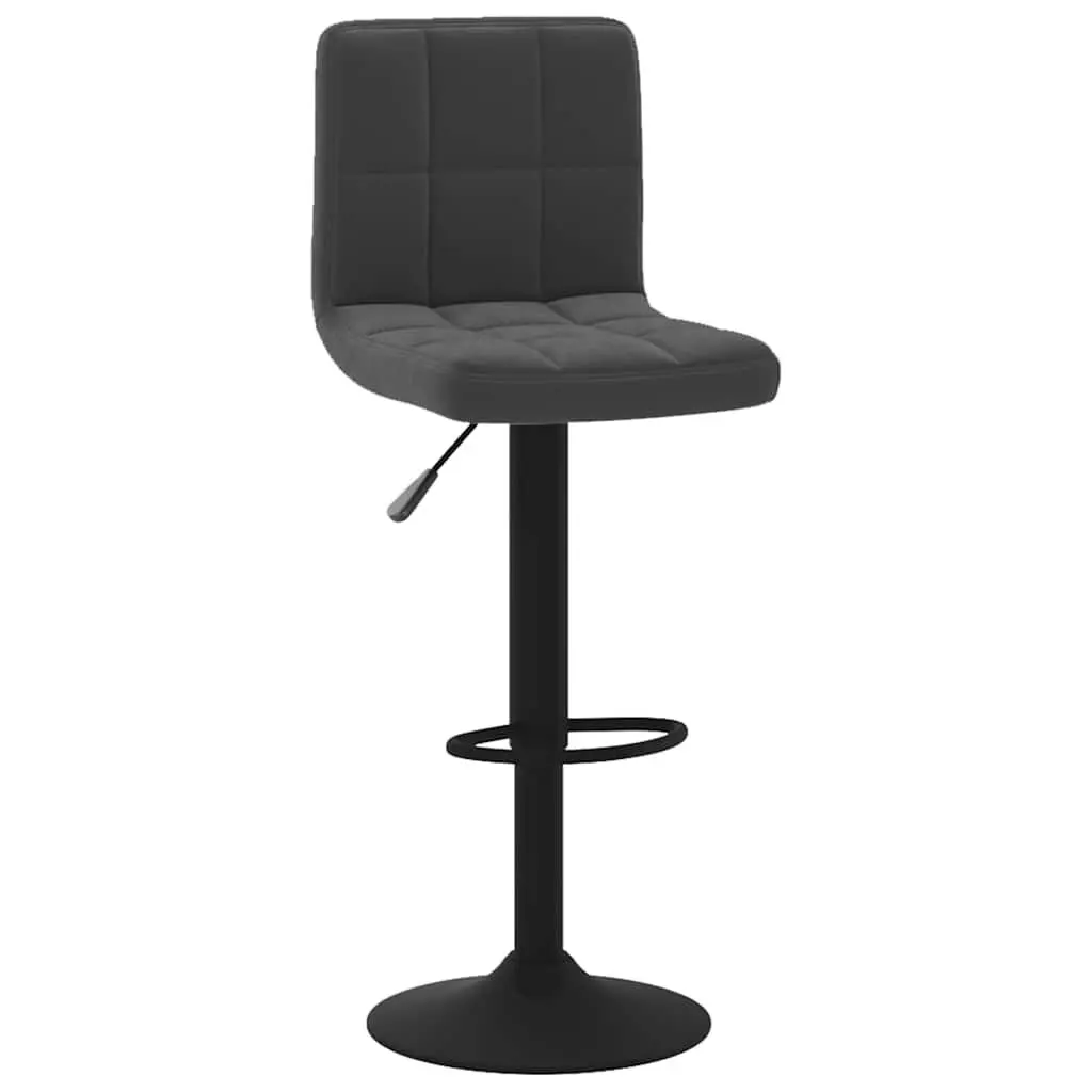 Bar Stools 2 pcs Black Velvet Swivel Counter Height Adjustable Chrome Base