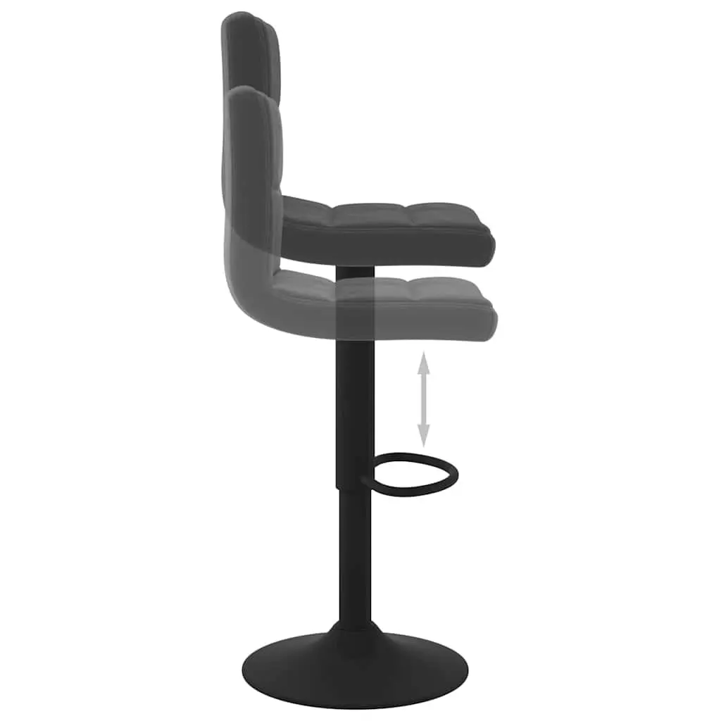 Bar Stools 2 pcs Black Velvet Swivel Counter Height Adjustable Chrome Base