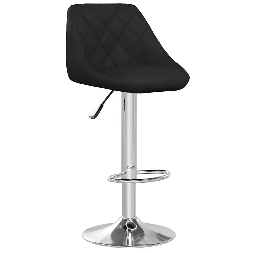 Bar Stools Black Faux Leather Modern Kitchen Counter Height Adjustable 2 Piece