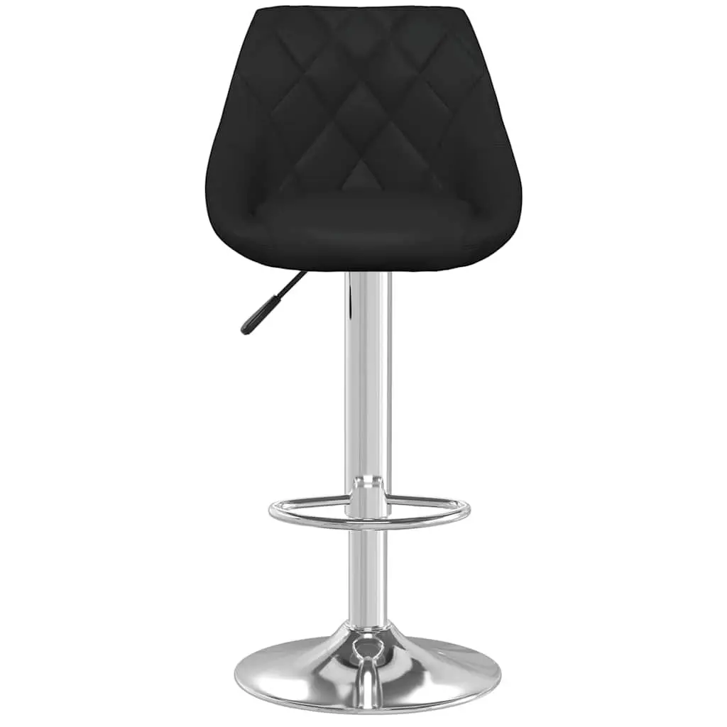 Bar Stools Black Faux Leather Modern Kitchen Counter Height Adjustable 2 Piece
