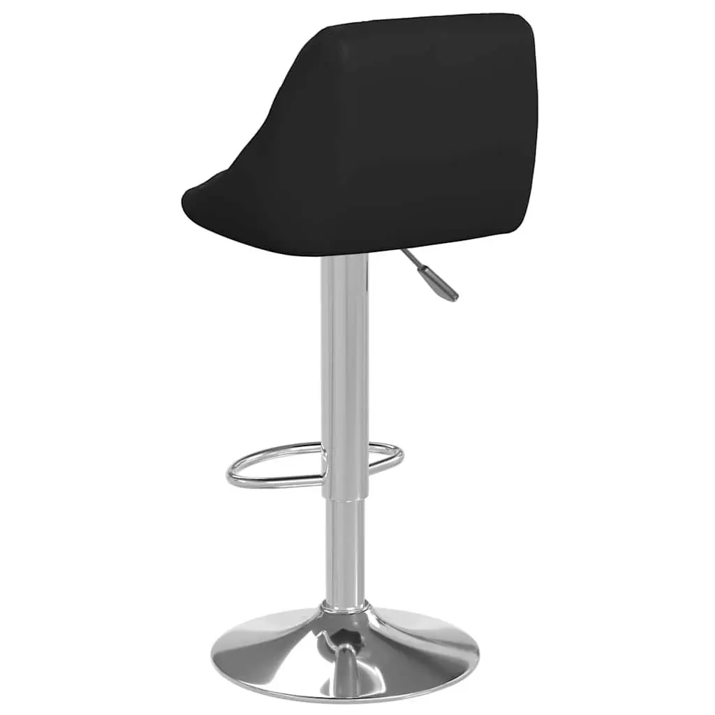Bar Stools Black Faux Leather Modern Kitchen Counter Height Adjustable 2 Piece