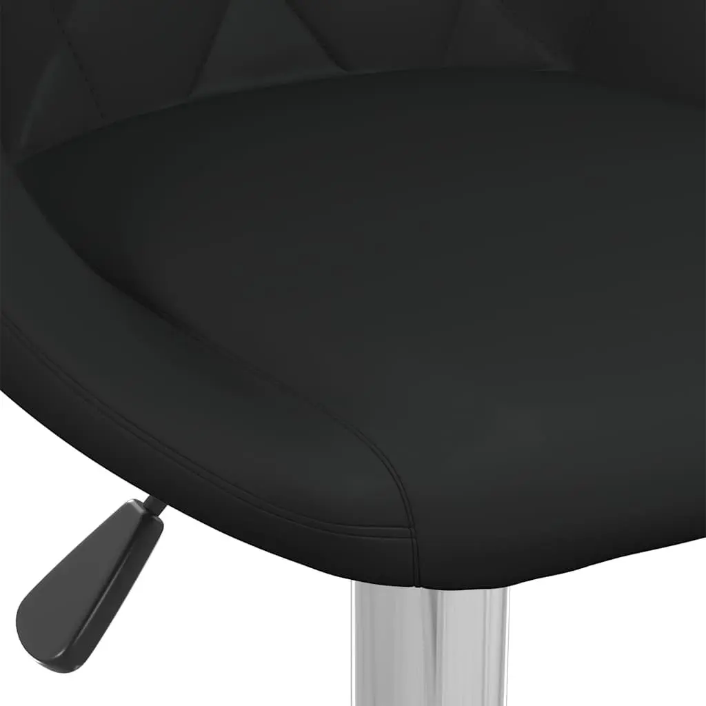 Bar Stools Black Faux Leather Modern Kitchen Counter Height Adjustable 2 Piece