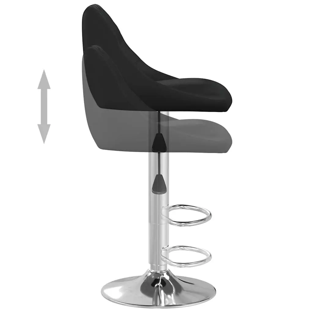 Bar Stools Black Faux Leather Modern Kitchen Counter Height Adjustable 2 Piece