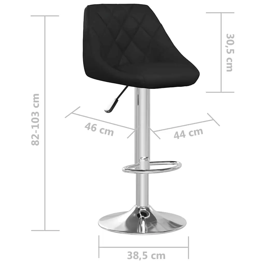 Bar Stools Black Faux Leather Modern Kitchen Counter Height Adjustable 2 Piece