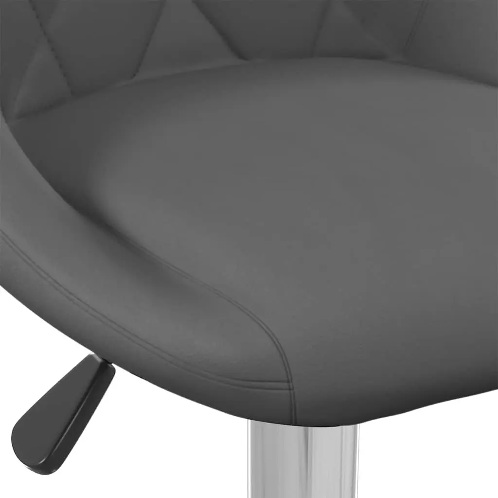 Bar Stools Grey Velvet Swivel Adjustable Height 2 Piece Chromed Steel