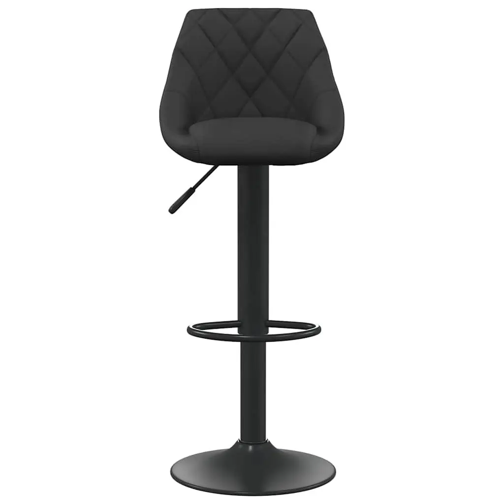Black Velvet Swivel Bar Stool with Footrest