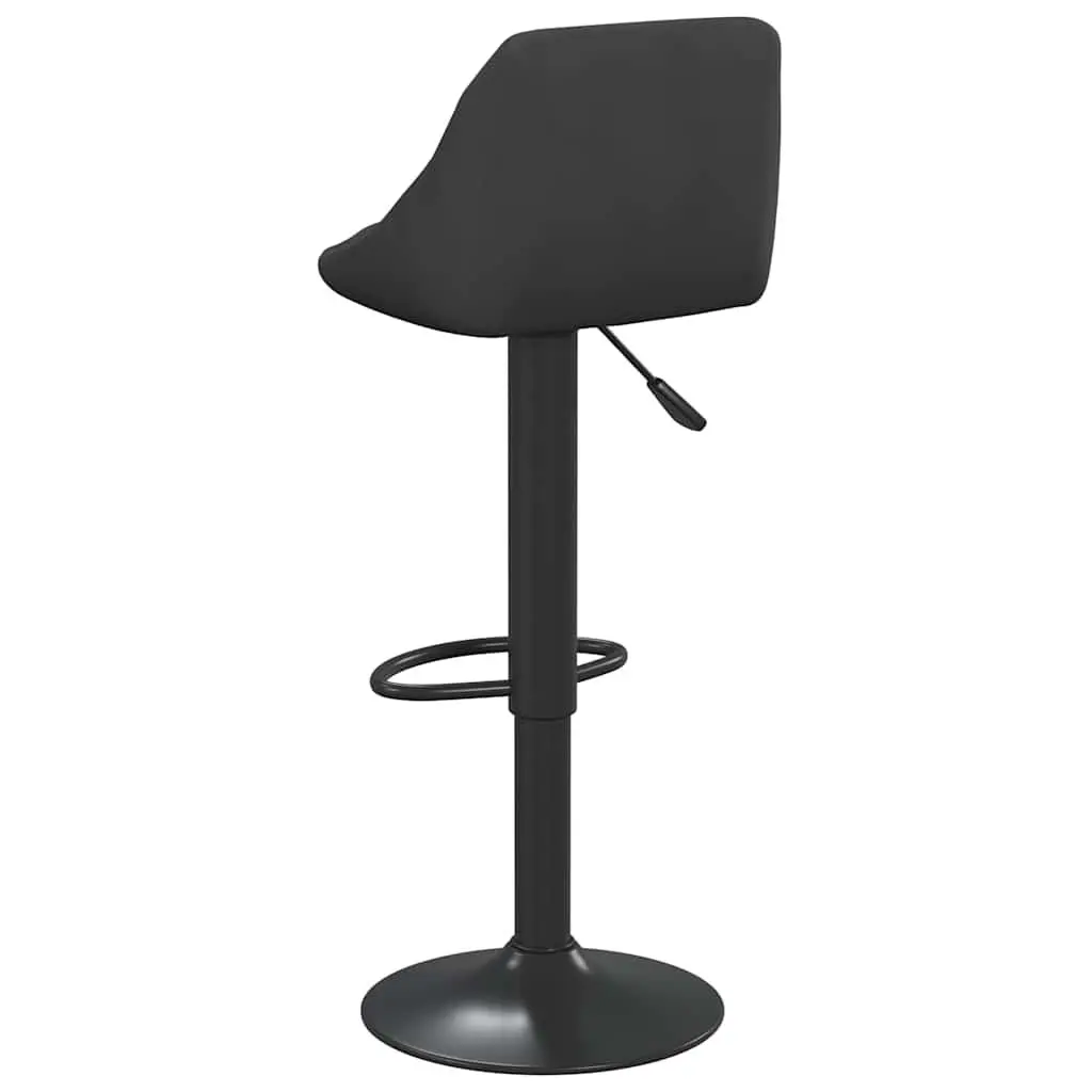 Black Velvet Swivel Bar Stool with Footrest