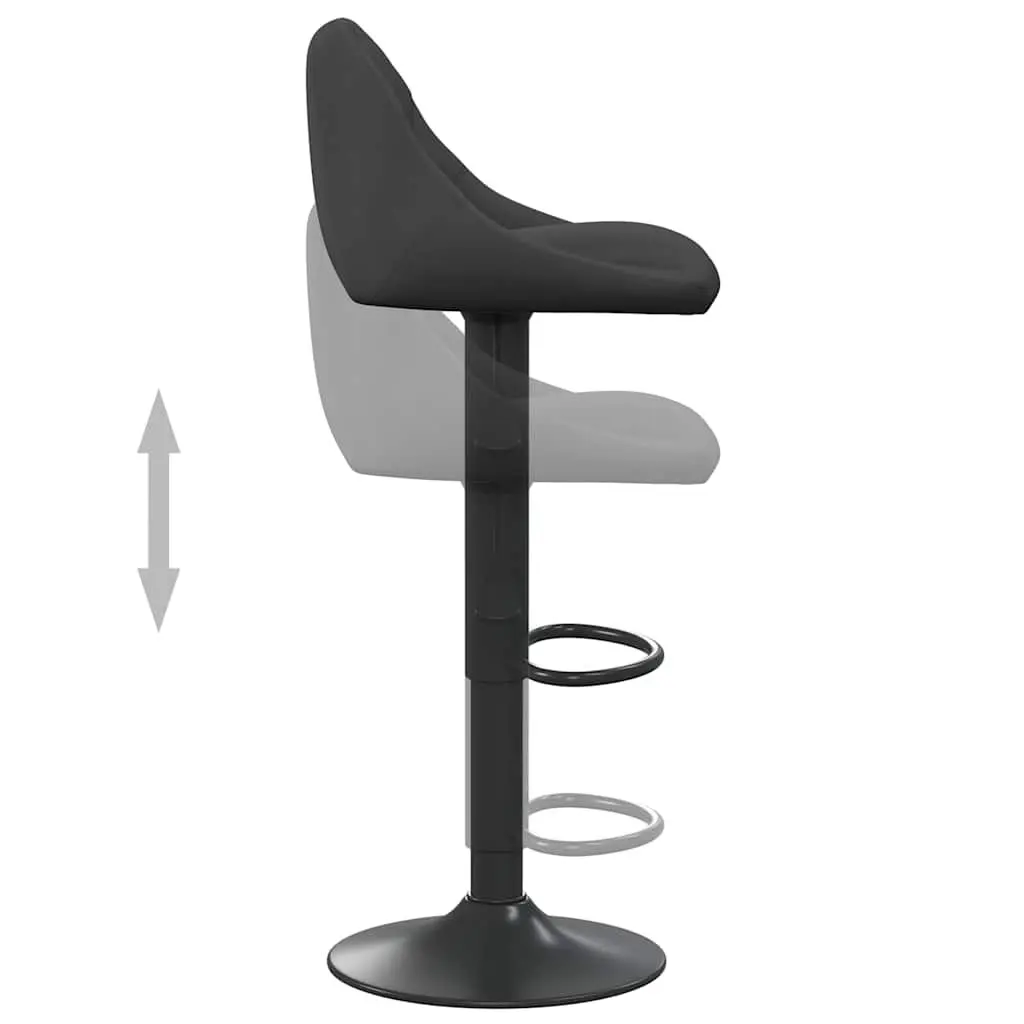 Black Velvet Swivel Bar Stool with Footrest