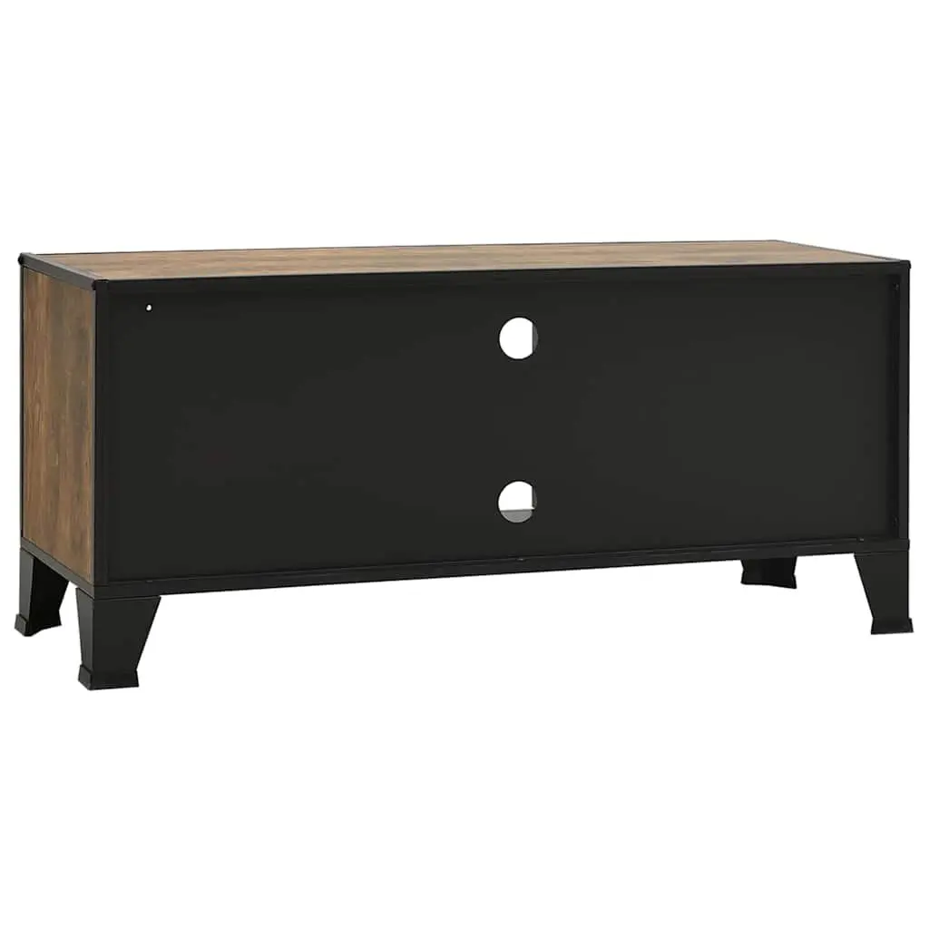 Rustic Brown TV Cabinet with Mesh Doors for Storage