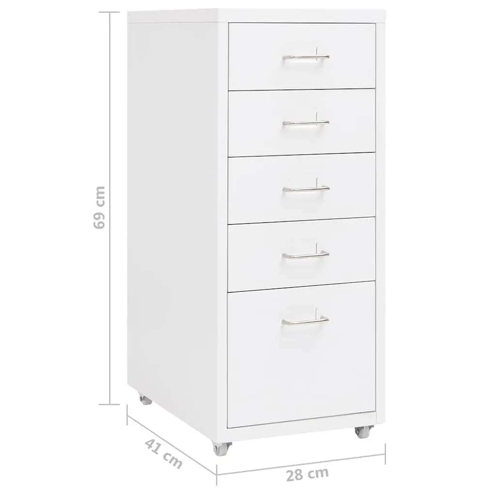 5-Drawer Mobile Filing Cabinet for Office Storage