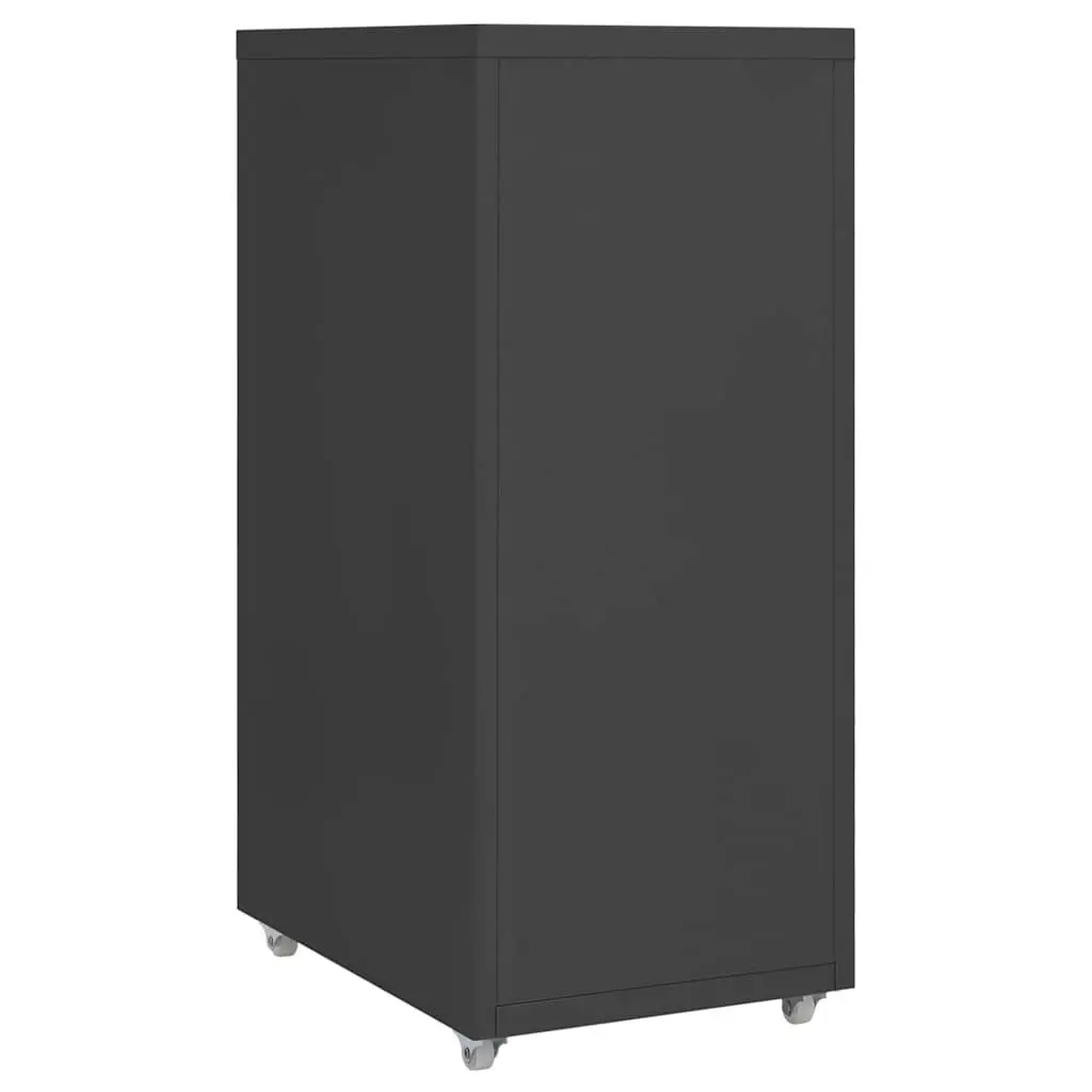 Anthracite 5-Drawer Mobile File Cabinet for Office