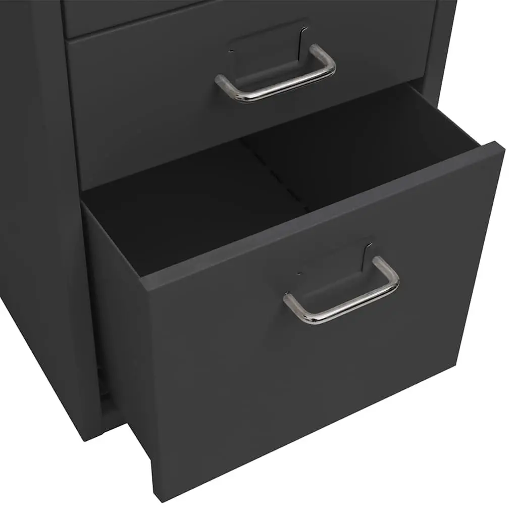 Anthracite 5-Drawer Mobile File Cabinet for Office