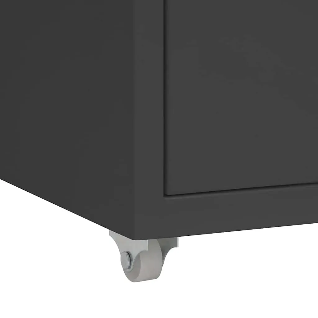 Anthracite 5-Drawer Mobile File Cabinet for Office
