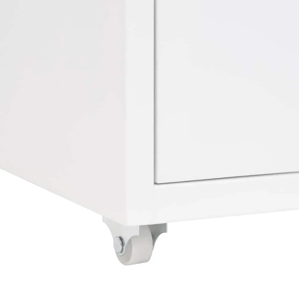 6 Drawer Mobile Filing Cabinet with Wheels in White