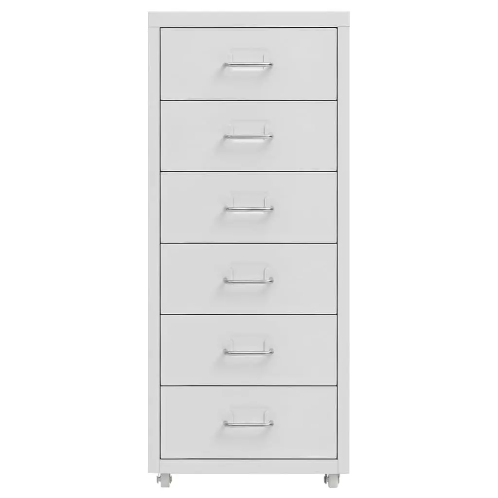 Grey Mobile File Cabinet with 6 Drawers