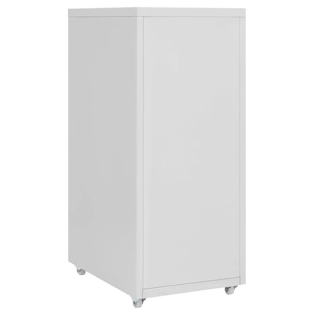 Grey Mobile File Cabinet with 6 Drawers