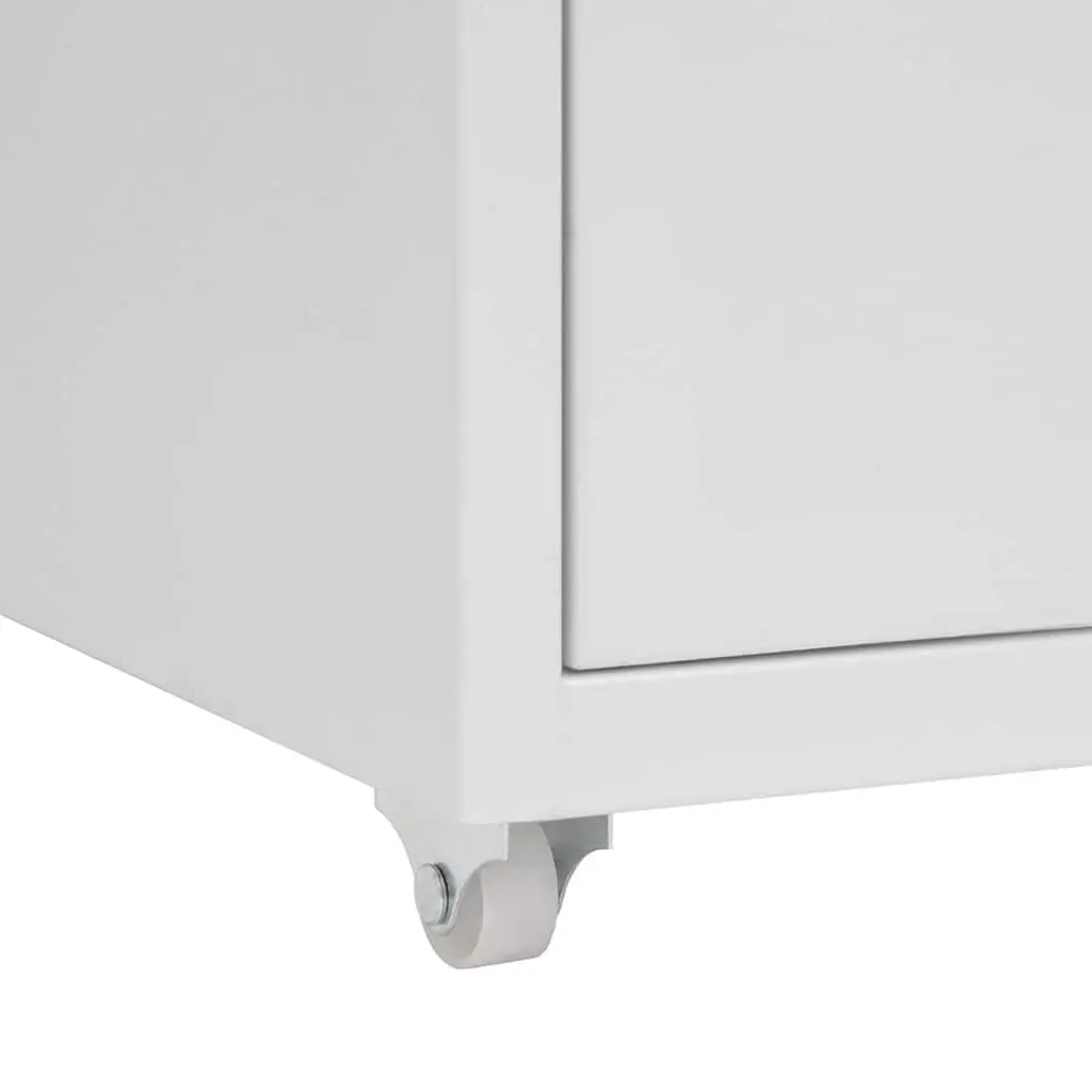 Grey Mobile File Cabinet with 6 Drawers