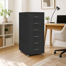 Mobile Filing Cabinet with 6 Drawers and Wheels