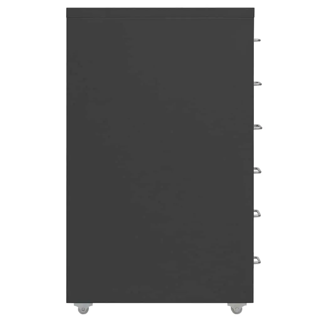 Anthracite Mobile Filing Cabinet with 6 Drawers