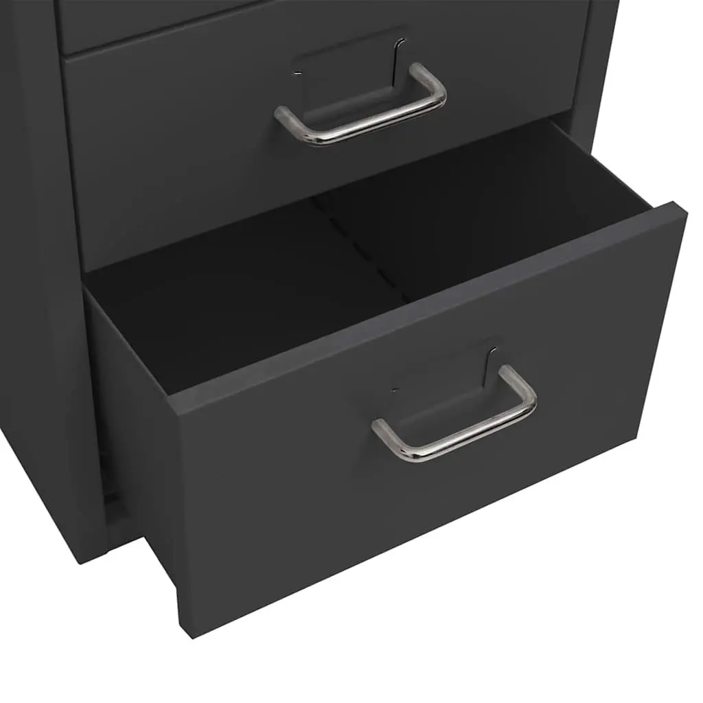 Anthracite Mobile Filing Cabinet with 6 Drawers