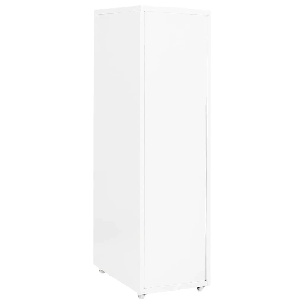 Mobile 8-Drawer Metal File Cabinet in White