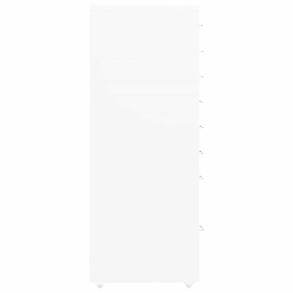 Mobile 8-Drawer Metal File Cabinet in White