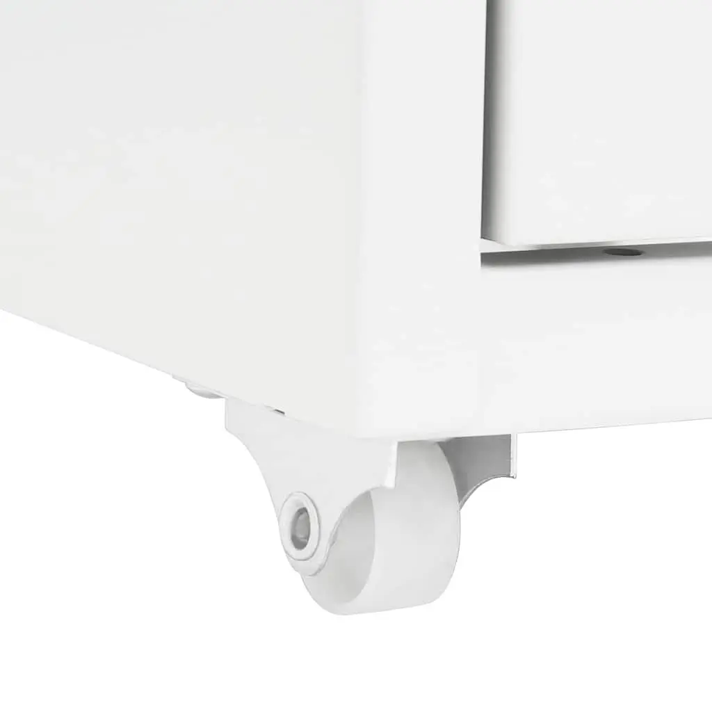 Mobile 8-Drawer Metal File Cabinet in White