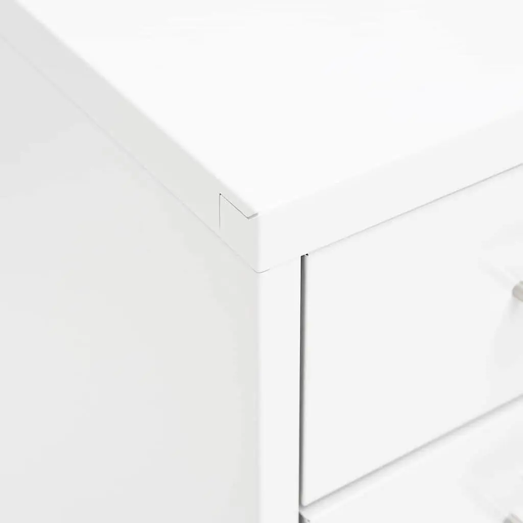 Mobile 8-Drawer Metal File Cabinet in White