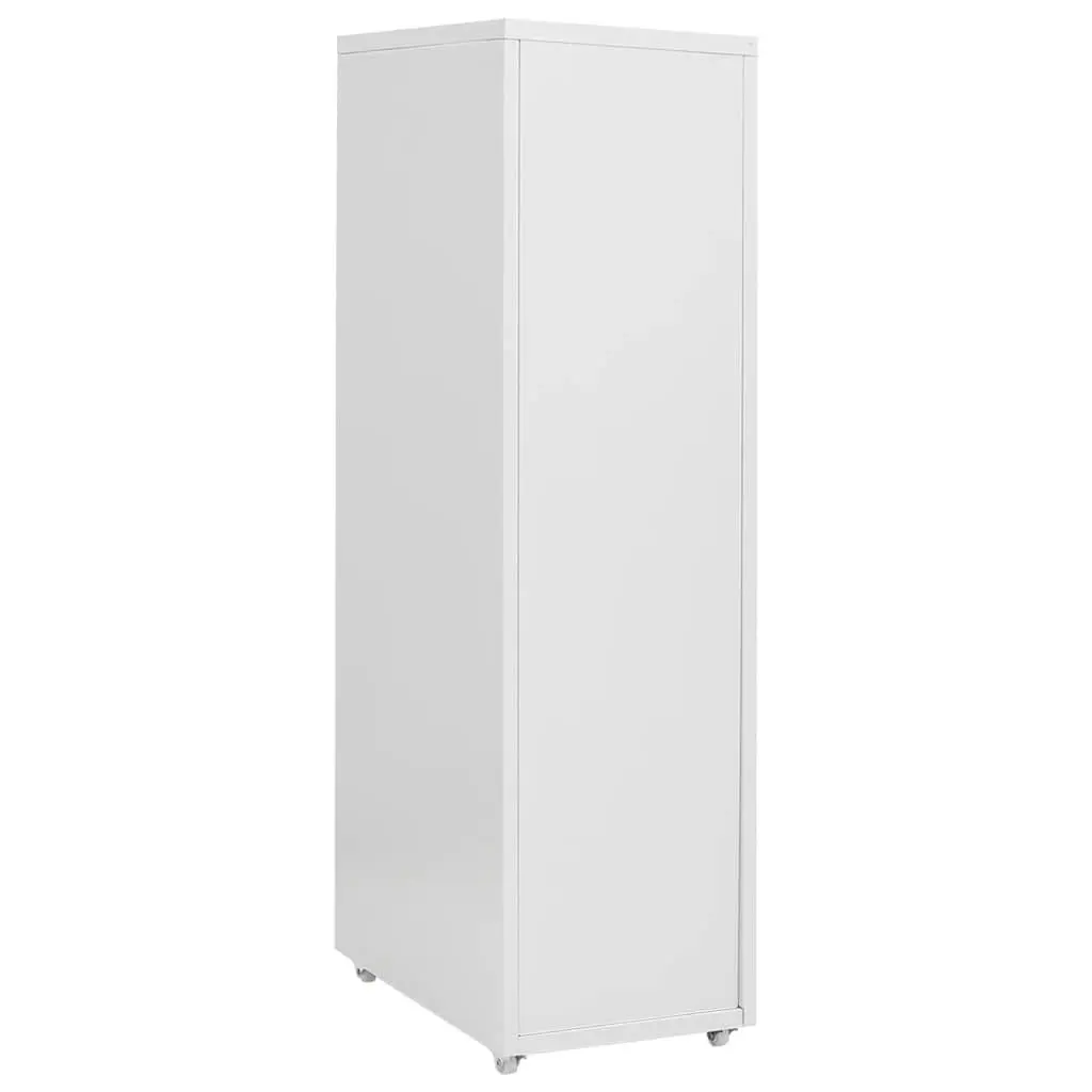 Mobile Filing Cabinet Grey 8 Drawer Metal Office Storage Chest with Wheels