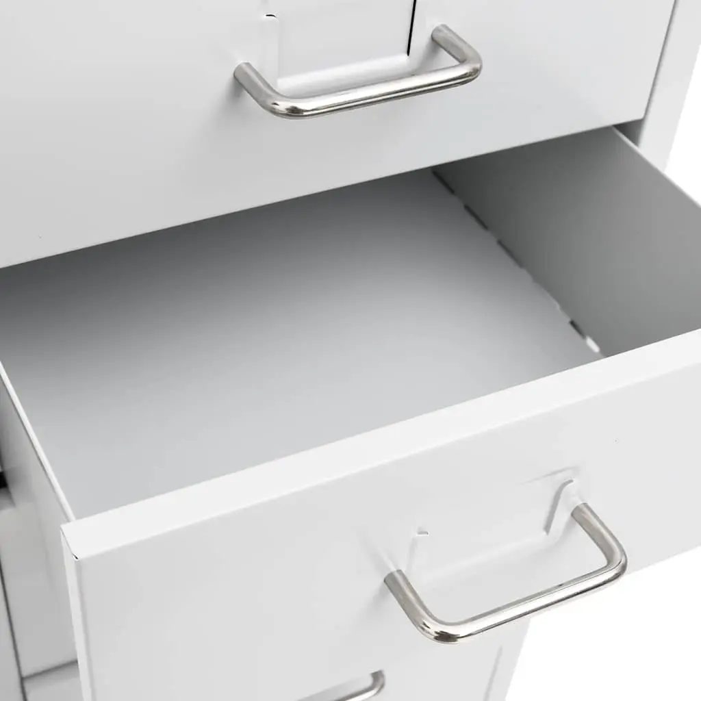 Mobile Filing Cabinet Grey 8 Drawer Metal Office Storage Chest with Wheels