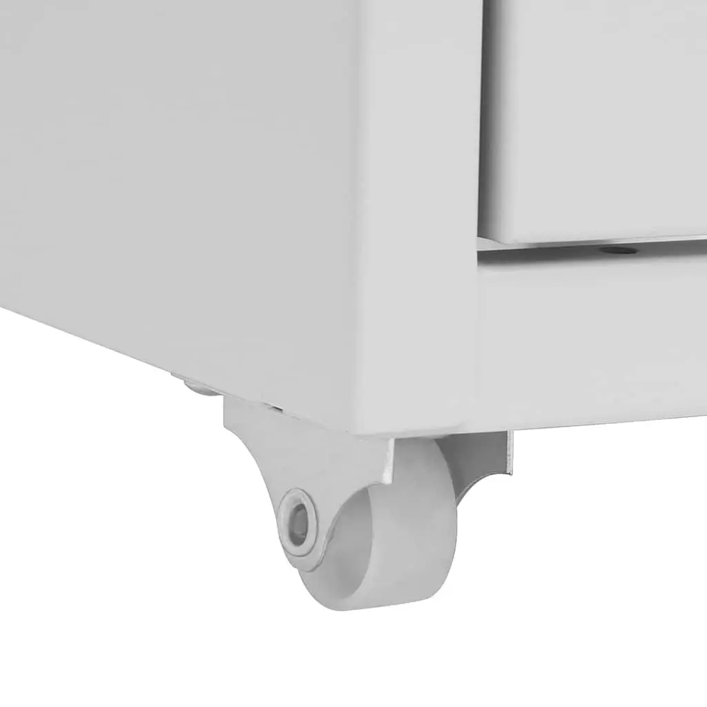 Mobile Filing Cabinet Grey 8 Drawer Metal Office Storage Chest with Wheels