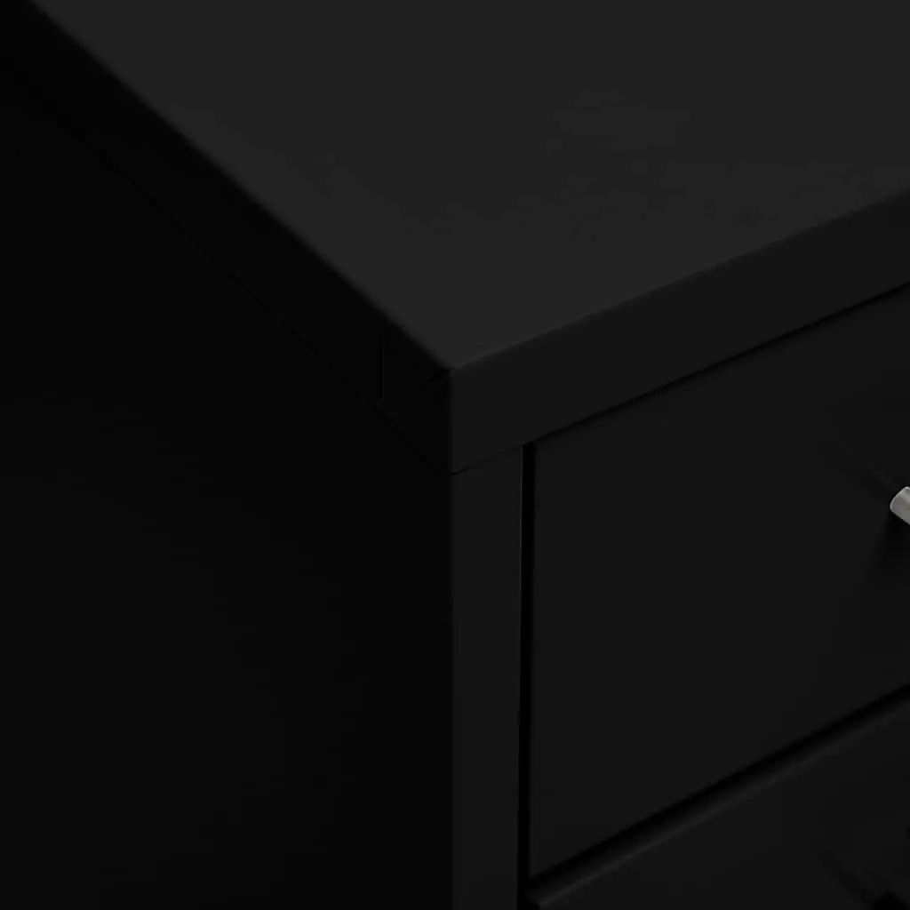 Mobile File Cabinet Metal 8 Drawer Black 28x41x109cm