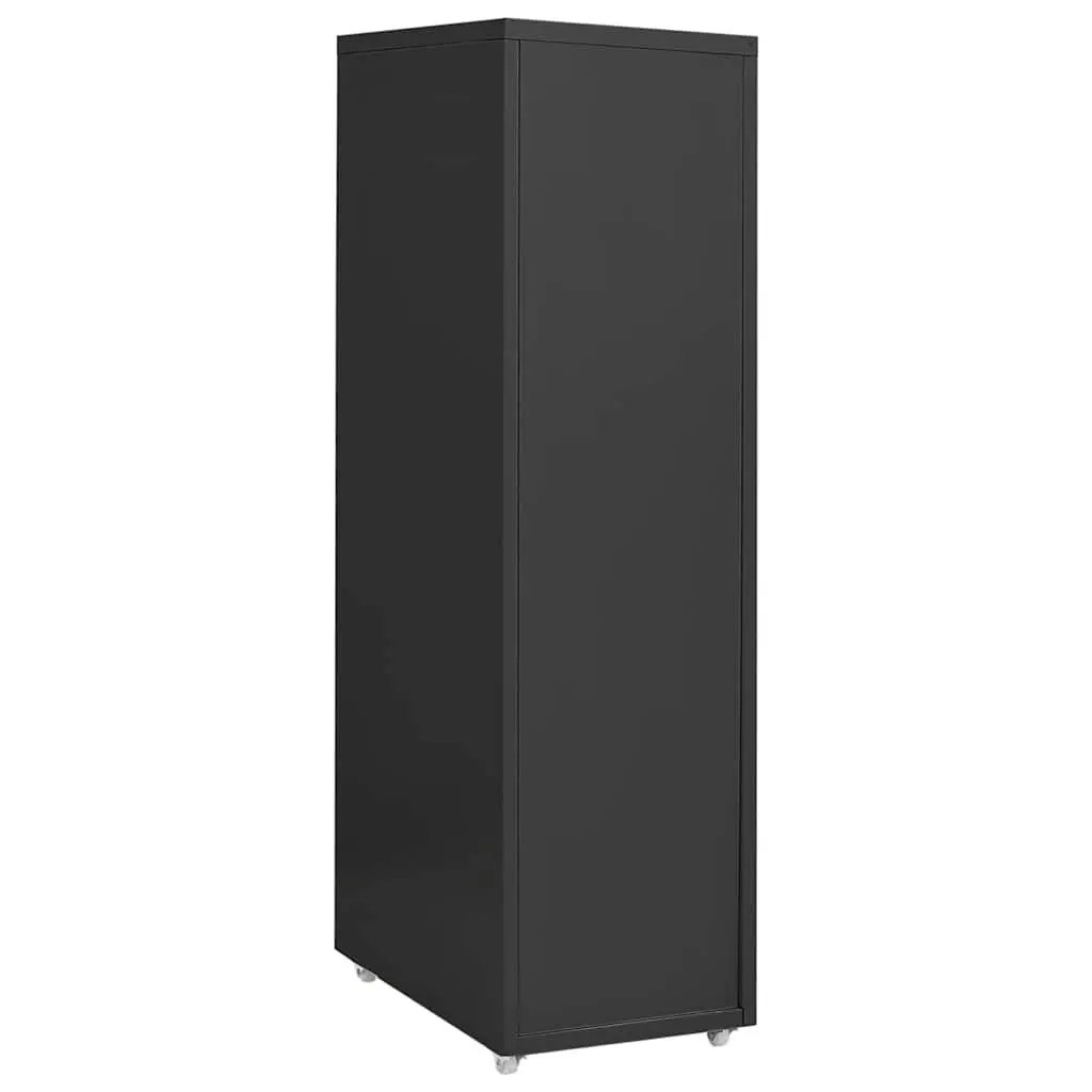 Mobile File Cabinet Anthracite 8 Drawer Metal Filing Storage with Wheels