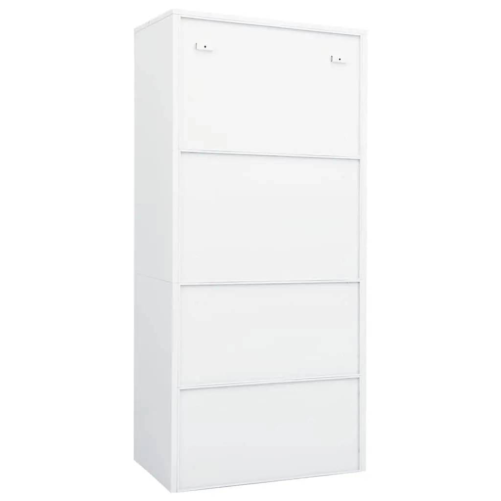Steel Wardrobe Cabinet White Storage Cupboard 2 Shelves