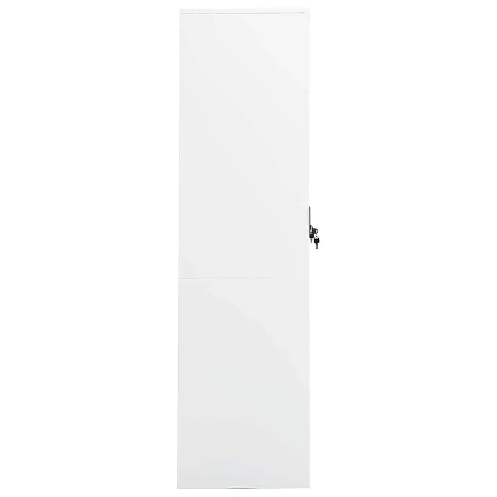 Steel Wardrobe Cabinet White Storage Cupboard 2 Shelves