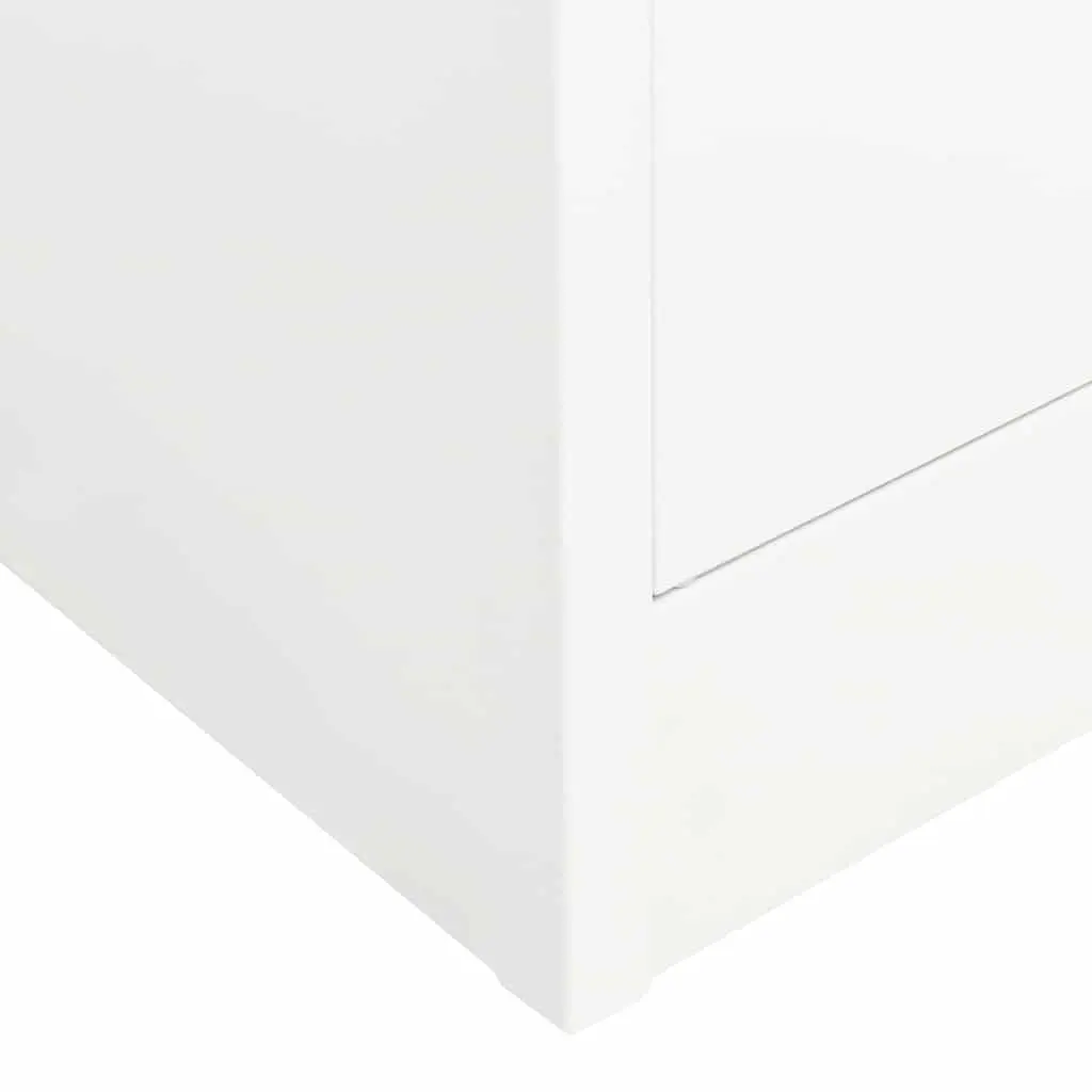 Steel Wardrobe Cabinet White Storage Cupboard 2 Shelves