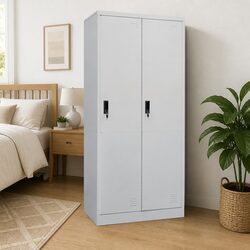 Grey Steel Wardrobe Cabinet for Organized Living