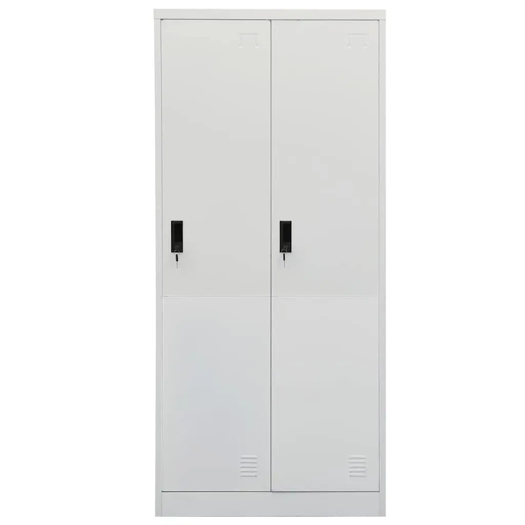 Steel Wardrobe Cabinet Grey Storage Cupboard 80 x 50 x 180 cm Steel