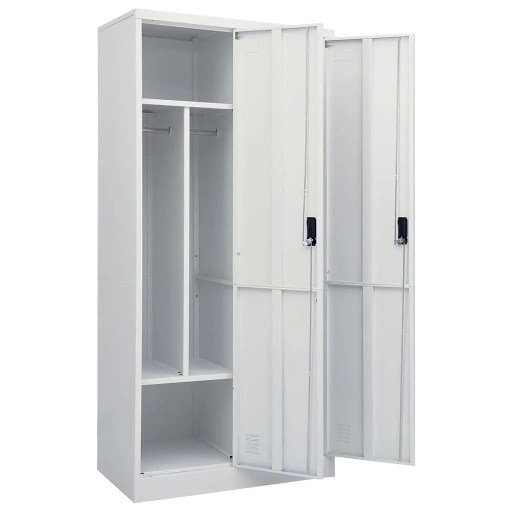 Steel Wardrobe Cabinet Grey Storage Cupboard 80 x 50 x 180 cm Steel