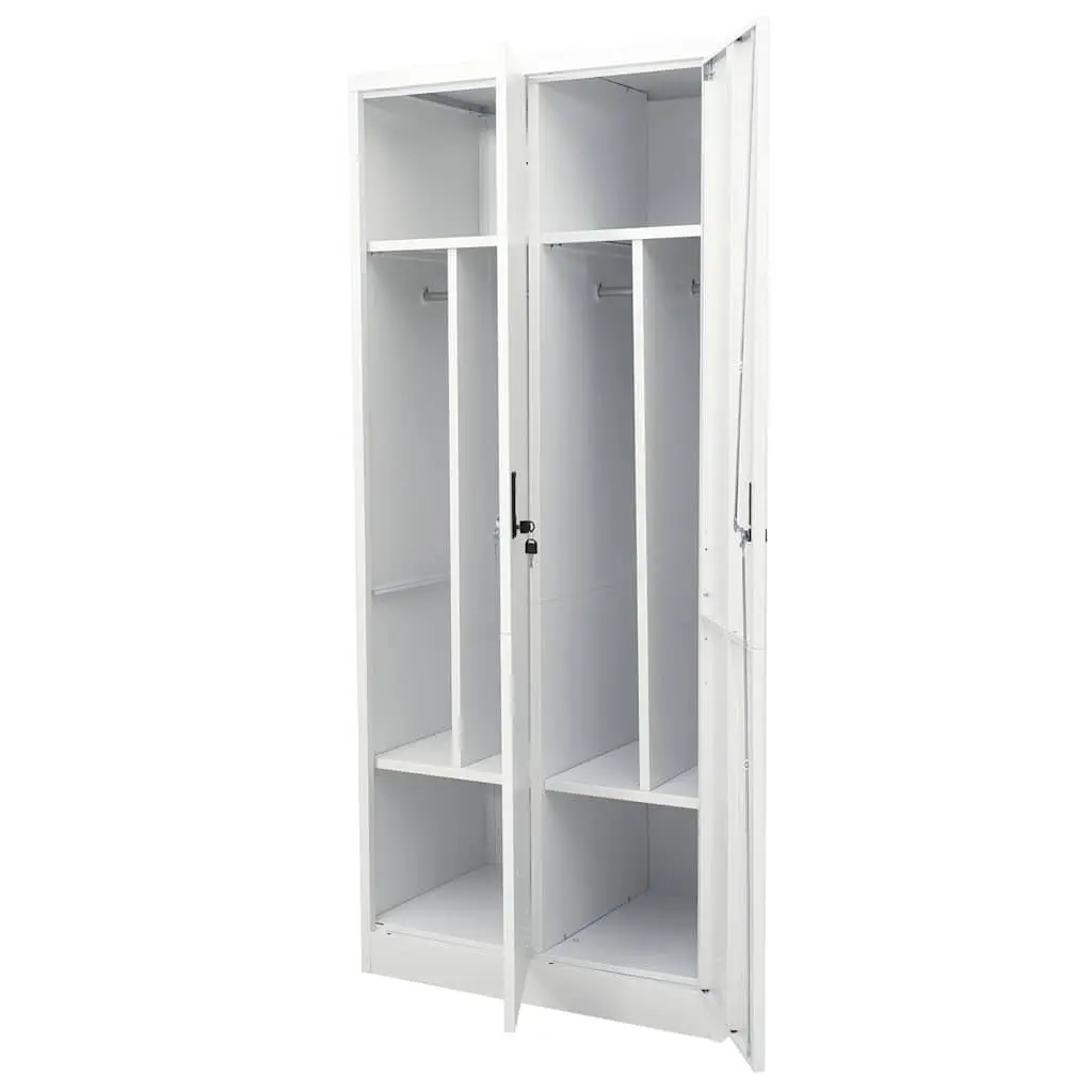 Steel Wardrobe Cabinet Grey Storage Cupboard 80 x 50 x 180 cm Steel
