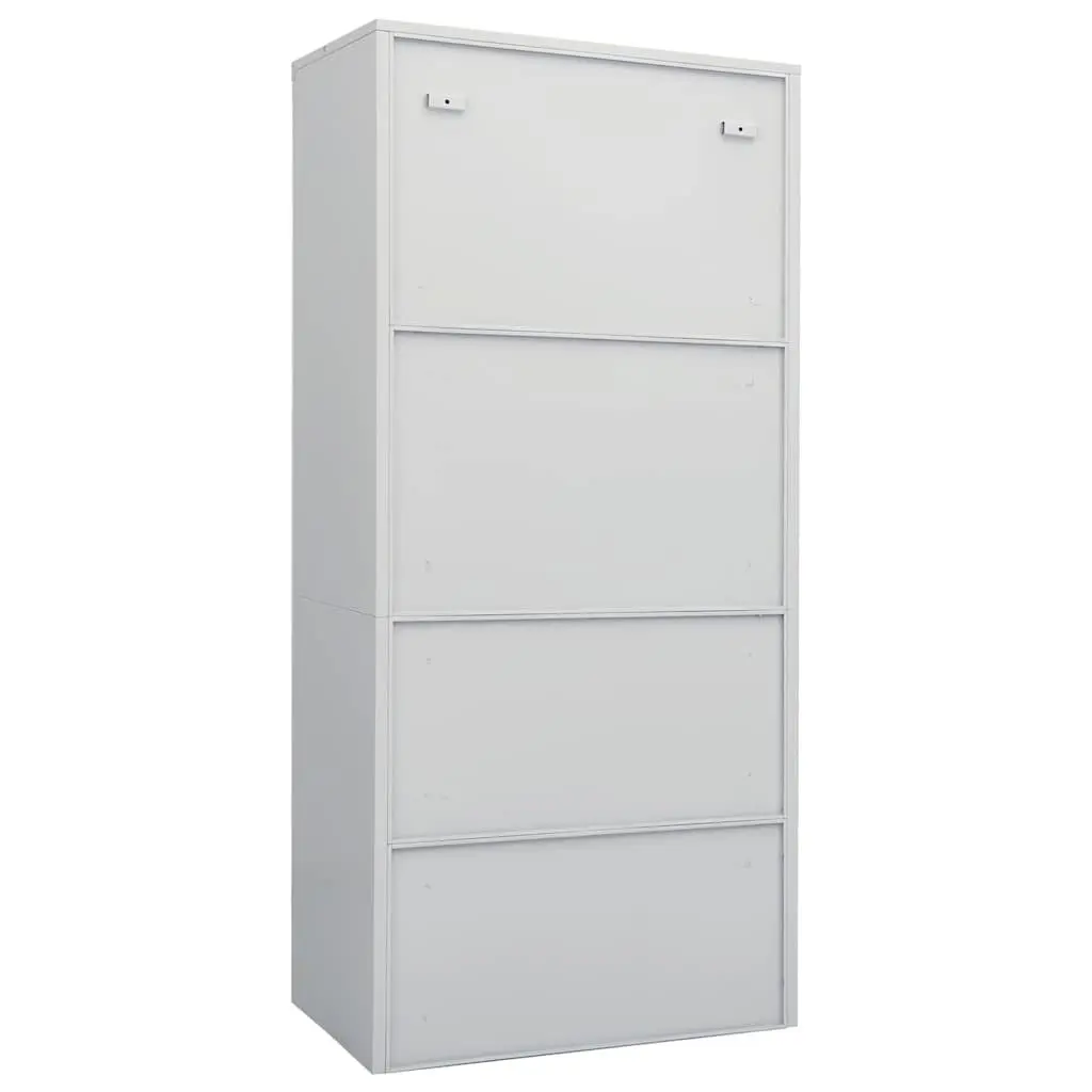 Steel Wardrobe Cabinet Grey Storage Cupboard 80 x 50 x 180 cm Steel