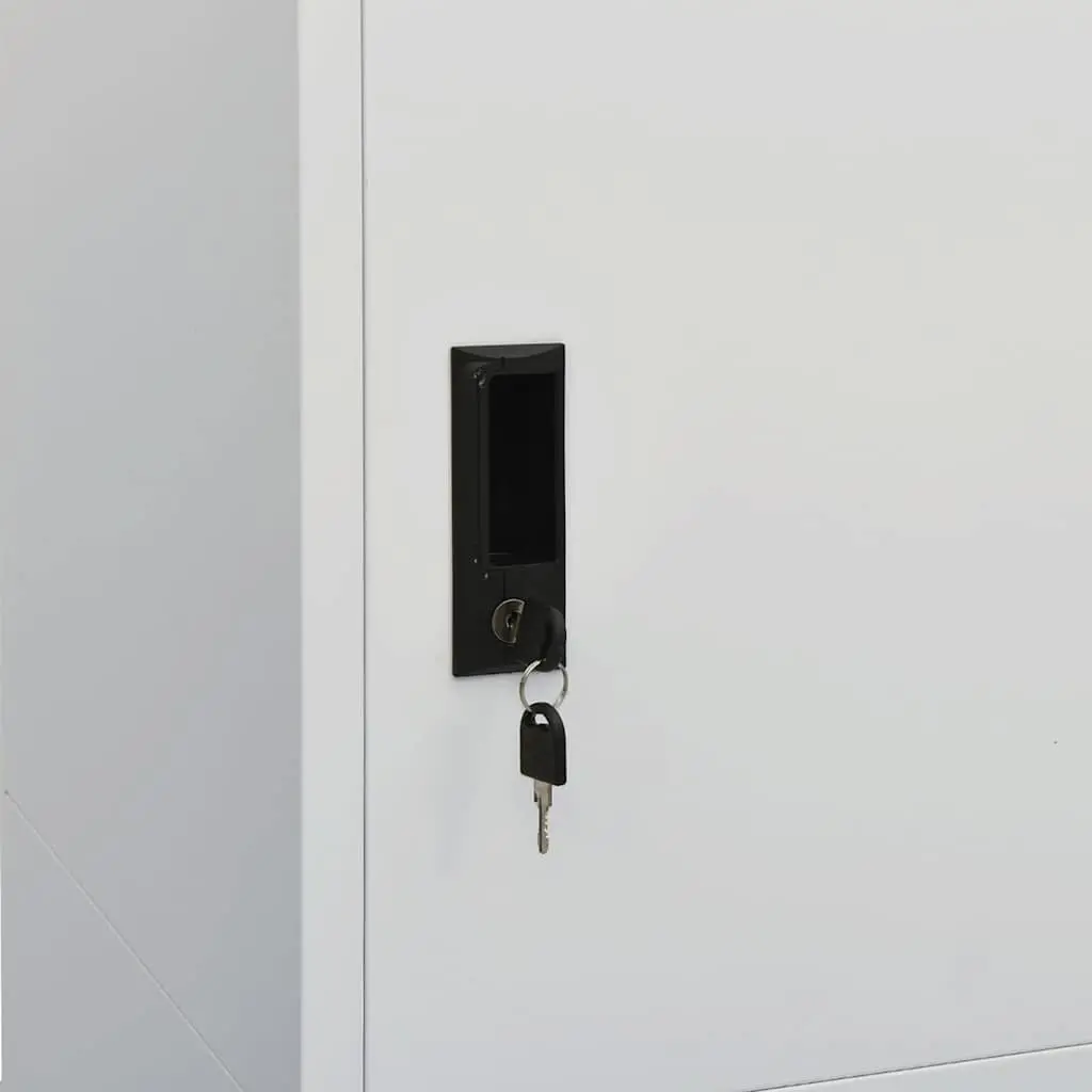 Steel Wardrobe Cabinet Grey Storage Cupboard 80 x 50 x 180 cm Steel
