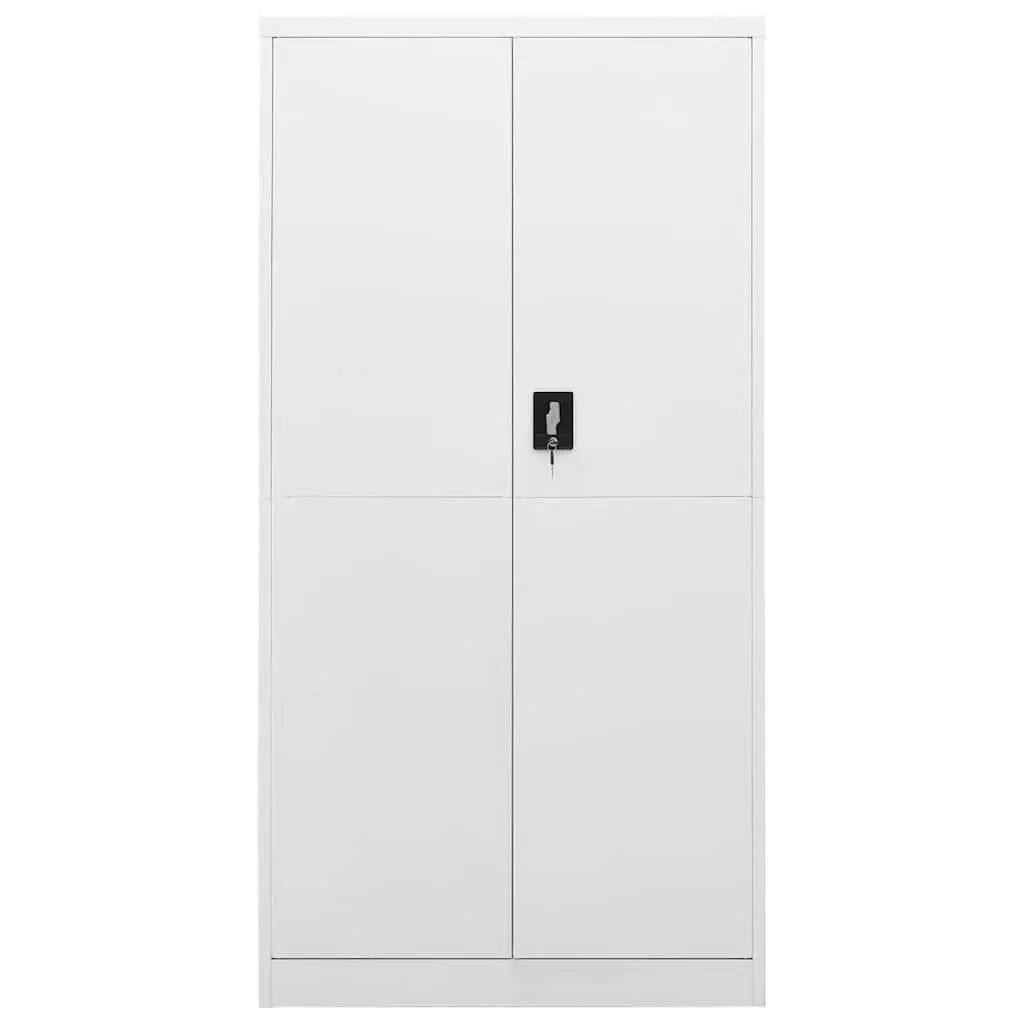 Steel Locker Cabinet 4 Shelf Storage Organiser Industrial Design White 90x40x180