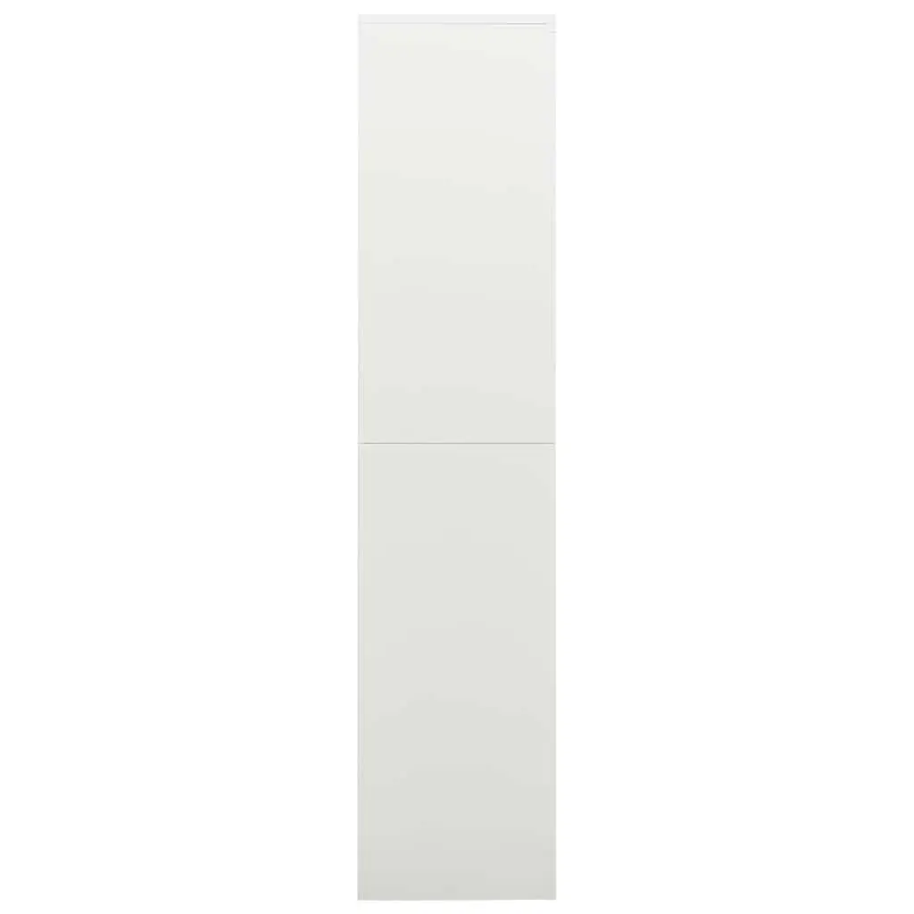 Steel Locker Cabinet 4 Shelf Storage Organiser Industrial Design White 90x40x180