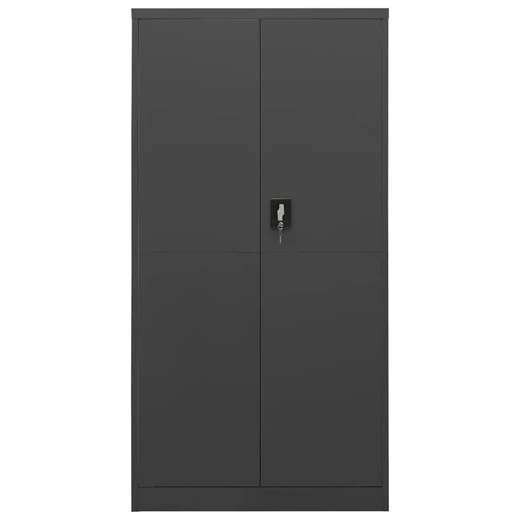 Steel Locker Cabinet Industrial Anthracite 90x40x180cm 4-Shelf Storage Organiser