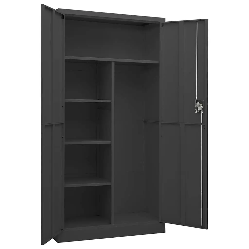 Steel Locker Cabinet Industrial Anthracite 90x40x180cm 4-Shelf Storage Organiser