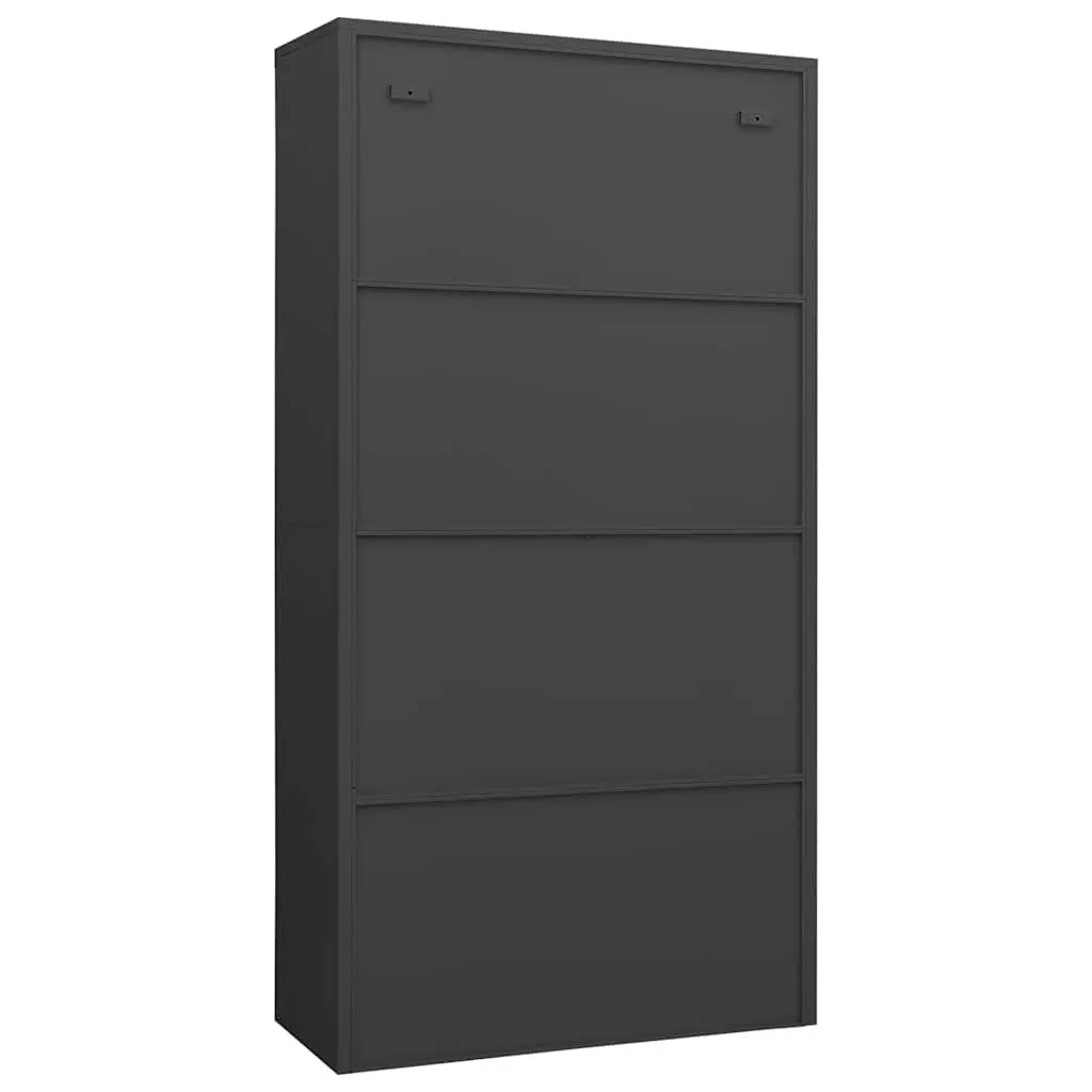 Steel Locker Cabinet Industrial Anthracite 90x40x180cm 4-Shelf Storage Organiser