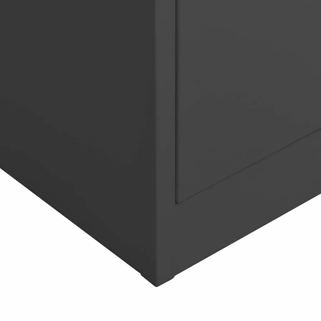 Steel Locker Cabinet Industrial Anthracite 90x40x180cm 4-Shelf Storage Organiser