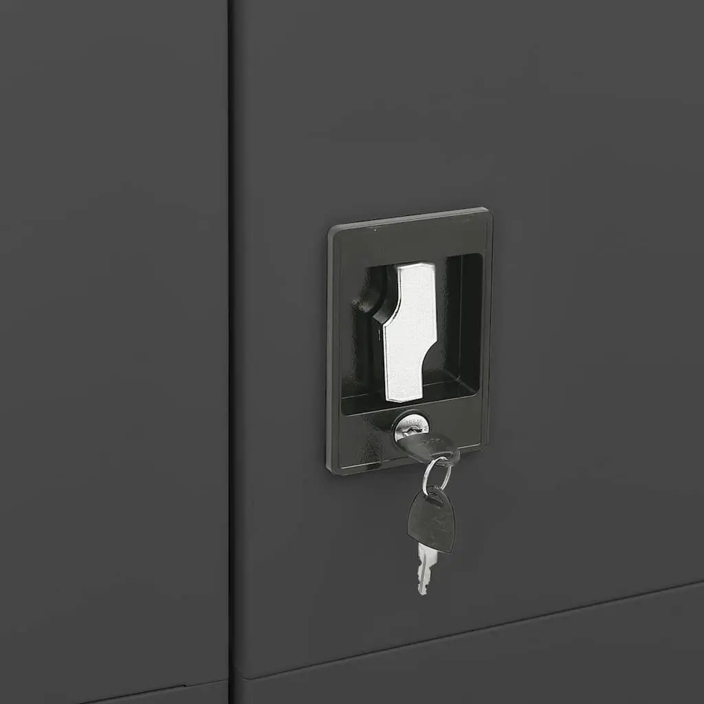 Steel Locker Cabinet Industrial Anthracite 90x40x180cm 4-Shelf Storage Organiser